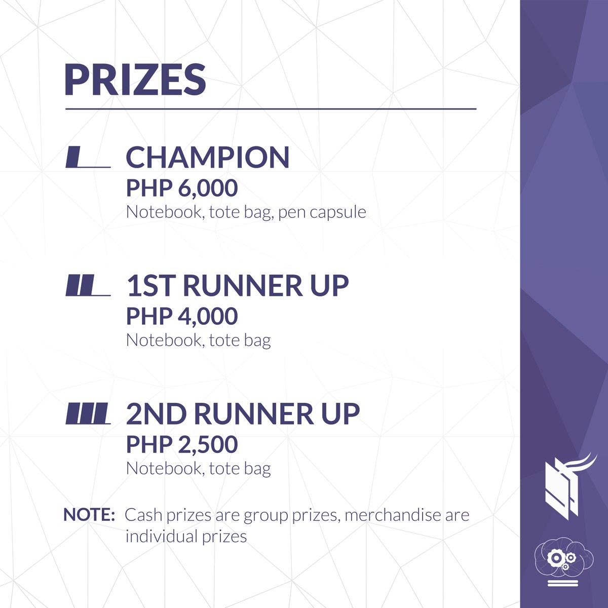 ChESSPH's tweet photo. [DAY 4 REMINDERS]

CAELUM: the Idea Generation Seminar, one of the most highly anticipated sub-events, will happen tomorrow! Get ready to solve real community problems and win some prizes!

Also, check out the following thread for some important links and reminders.

(1/2) https://t.co/tz517kguOI