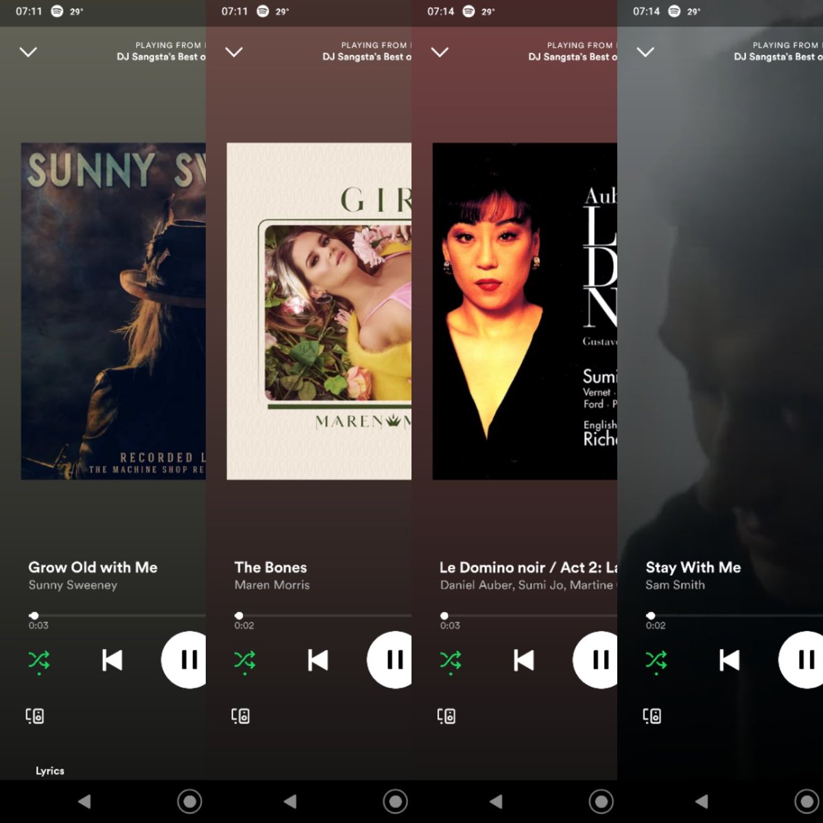 DJSangsta's tweet photo. #First4Songs 4-7-22: #GrowOldWithMe by #SunnySweeney, #TheBones by #MarenMorris; #LaBelleInésFaitFlorès by #DanielAuber performed by #SumiJo, #MartineOlmeda, #BruceFord, #PatrickPower, #LondonVoices, &amp; #EnglishChamberOrchestra; #StayWithMe by #SamSmith.
#music #DJSangsta #Spotify https://t.co/E1iIijS7rd