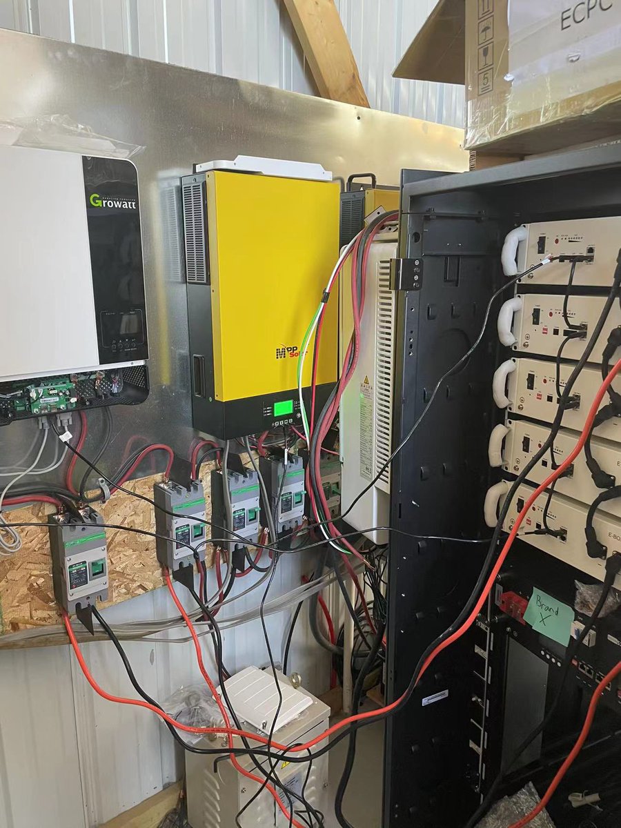 pytesivy's tweet photo. PYTES 5.12kWh batteries with MPP solar inverter. Installation photo from our US team. If you have any needs of batteries, fee free to contact me.(email: yi_chen@pytesgroup.com) https://t.co/Dlrxe4ePFi