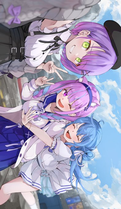 星街すいせい ,湊あくあ ,常闇トワ 「⚓️👾☄️ #あくあーと