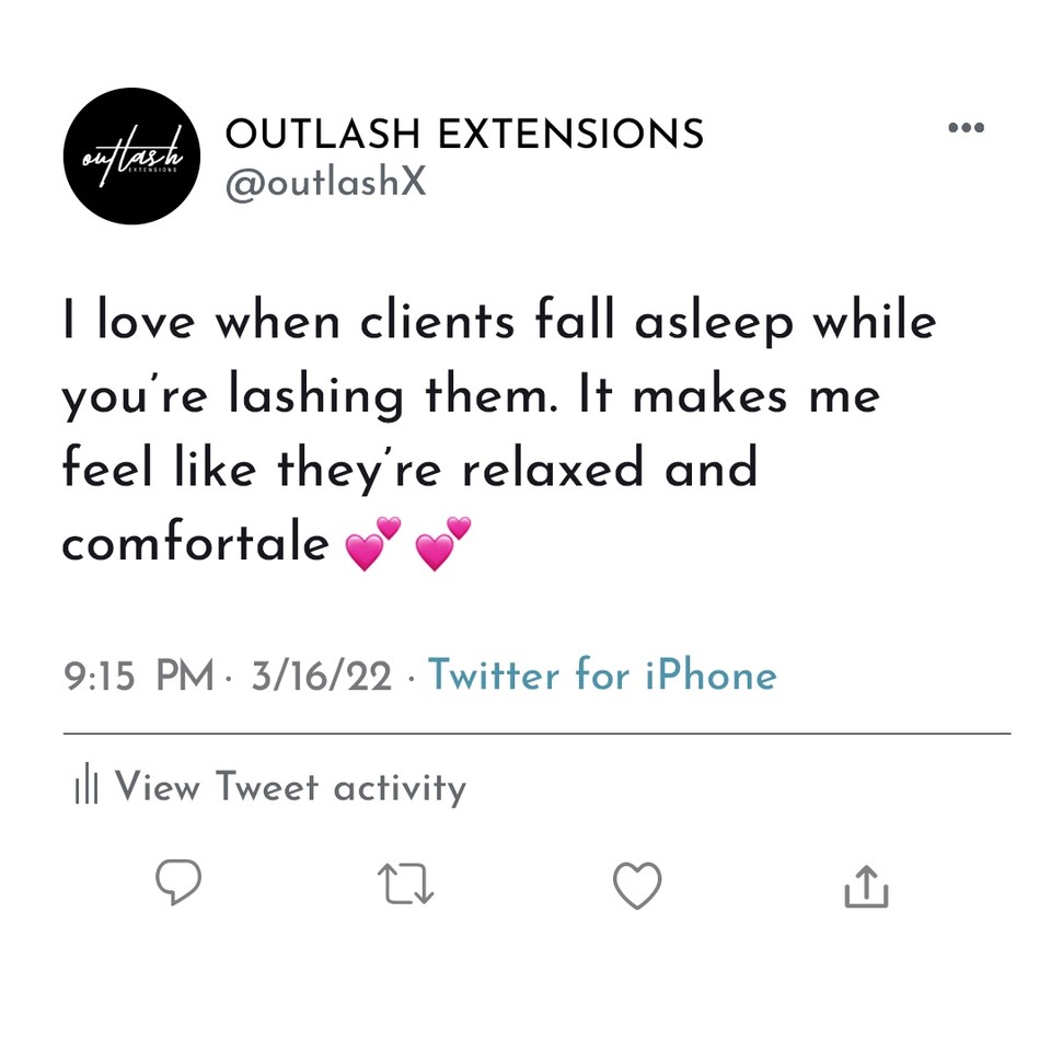 outlashX's tweet photo. Are you team nap or team talk with your clients?
#lashnap #lashes #eyelash #eyelashes #calgaryeyelashextensions #eyelashextensions #eyes #lashed #volumeeyelashextensions #russianvolume #yyclashes #calgarylashes #lashesyyc https://t.co/eEa2NdG2av