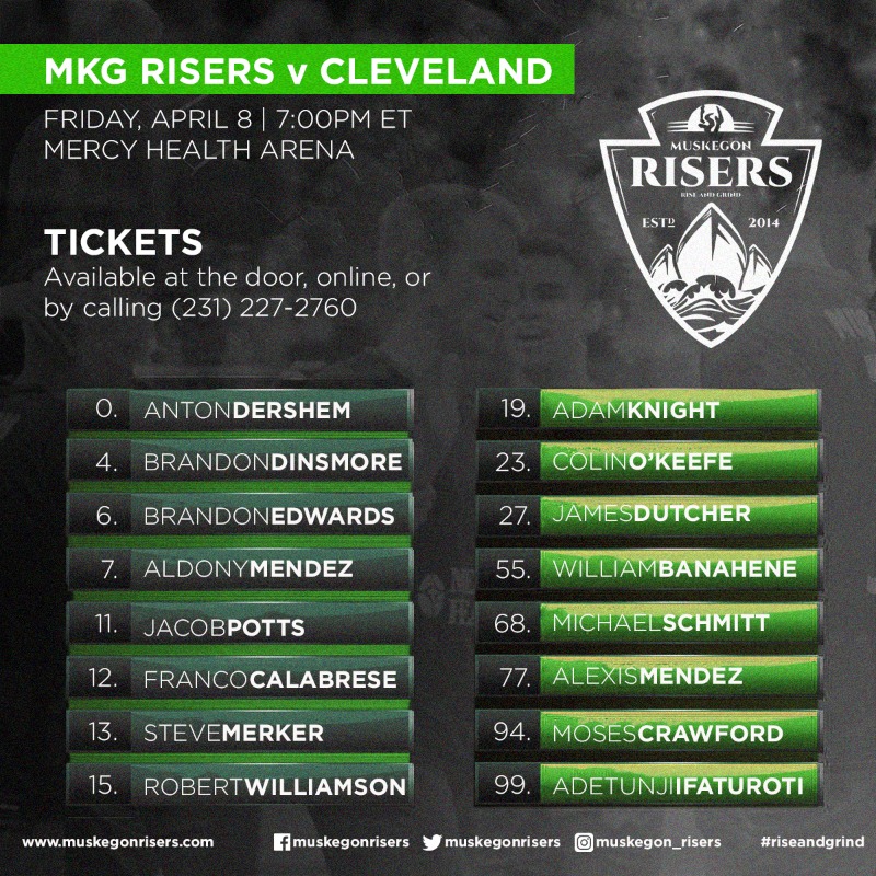 MuskegonRisers's tweet photo. TOGETHER RISING | Tickets for tonight's historic semifinal are available online, at the door, or by calling (231) 227-2760 https://t.co/l8QHsMrPMy