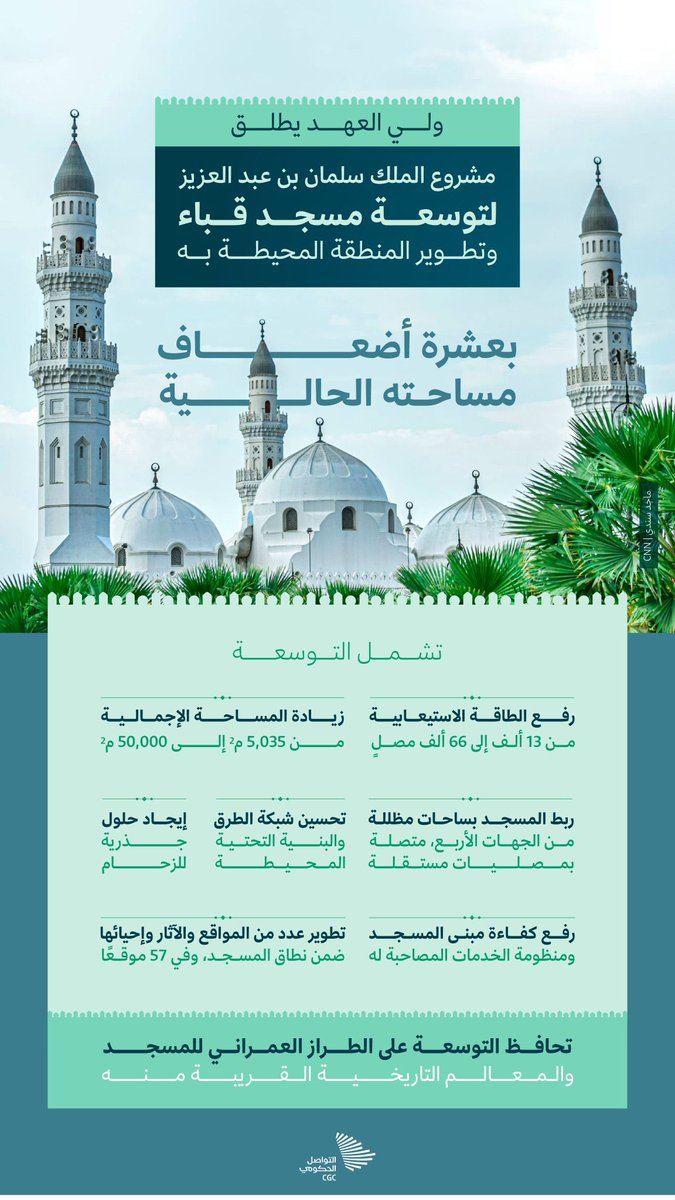 WRTVNK's tweet photo. خلال زيارته للمدينة المنورة؛ ولي العهد يُعلن إطلاق #توسعة_الملك_سلمان_لمسجد_قباء، كأكبر توسعة في تاريخه. #ولي_العهد_في_المدينة_المنورة https://t.co/NdUnFoHgGm