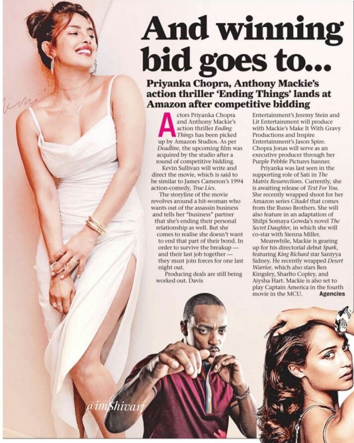 imshiva17's tweet photo. #Amazon Studios acquires
the #PriyankaChopra , #AnthonyMackie 's action
thriller #EndingThings
after competitive bidding
The film revolve around a
hit-woman who wants out
of the assassin business...
#priyankachoprajonas @np_legacy https://t.co/FOLRuJoYFM