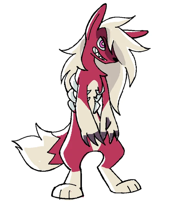 i drew midnight lycanroc from memory!! awoo 