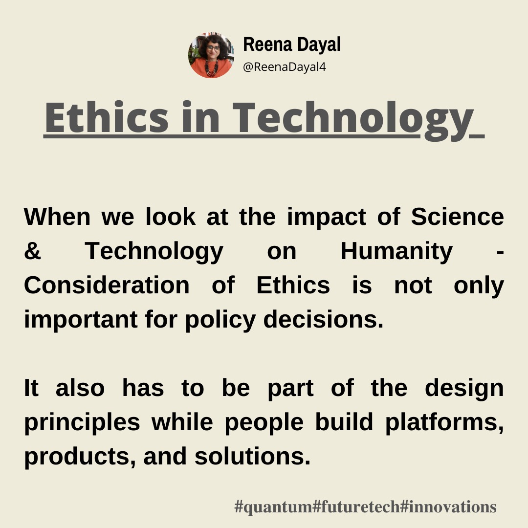 ReenaDayal4's tweet image. Ethics in Technology

#EthicsInTechnology #Quantum #FutureTech #Innovations #InnovationManagement #InnovationMagic