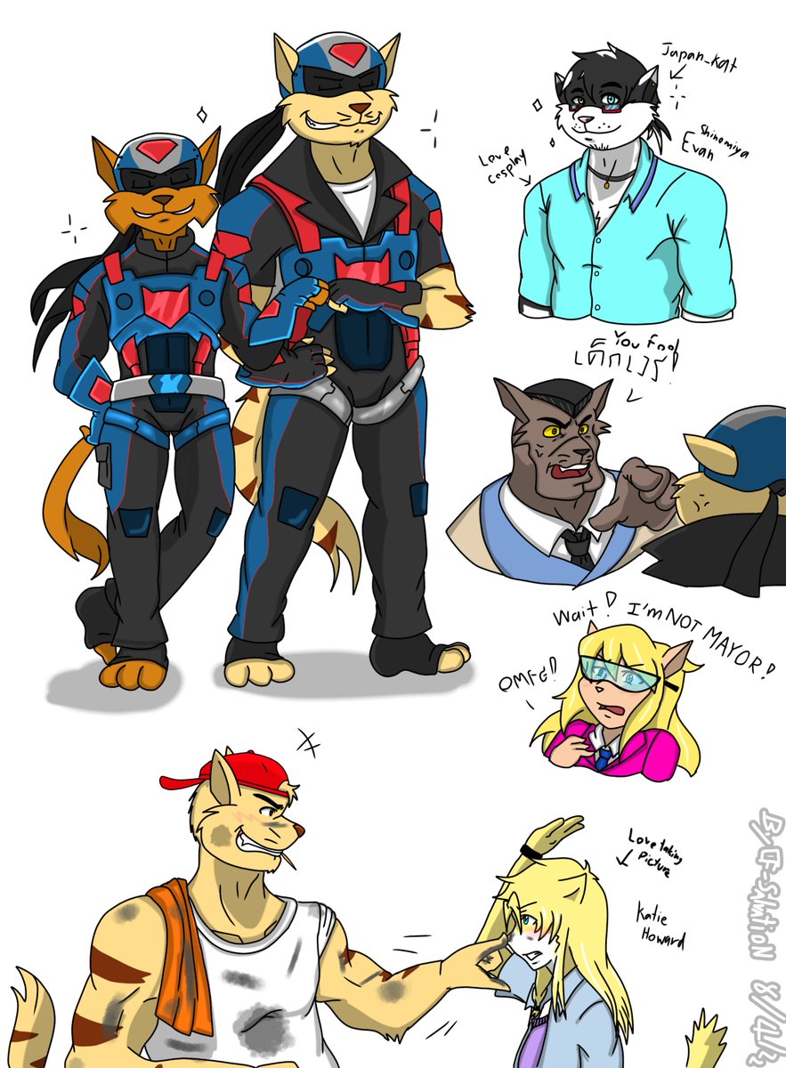 cf_salvation's tweet photo. Random things

My sk oc Evan and katie in here,the boi new suit,feral is anger and callie still not mayor. 🤪👌

#Swatkats #Swatkatsfanart #swatkats #Razor #T_Bone #Oc #furry #furryfanart #furryartwork #drawing #DigitalArtist #digitalart https://t.co/VIaGkC6MHA