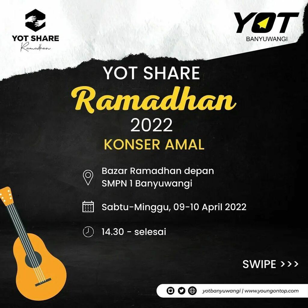 EventBwi's tweet image. From @yotbanyuwangi Hallo YOTers!!

Dalam rangka menyambut bulan suci penuh berkah ini, YOT Banyuwangi mengadakan kegiatan tahunan YOT Share Ramadhan 2022 yakni kegiatan berbagi kebahagiaan bersama adik-adik panti.

Salah satu kegiatan yang masuk serangk… instagr.am/p/CcEwieYp8kZ/