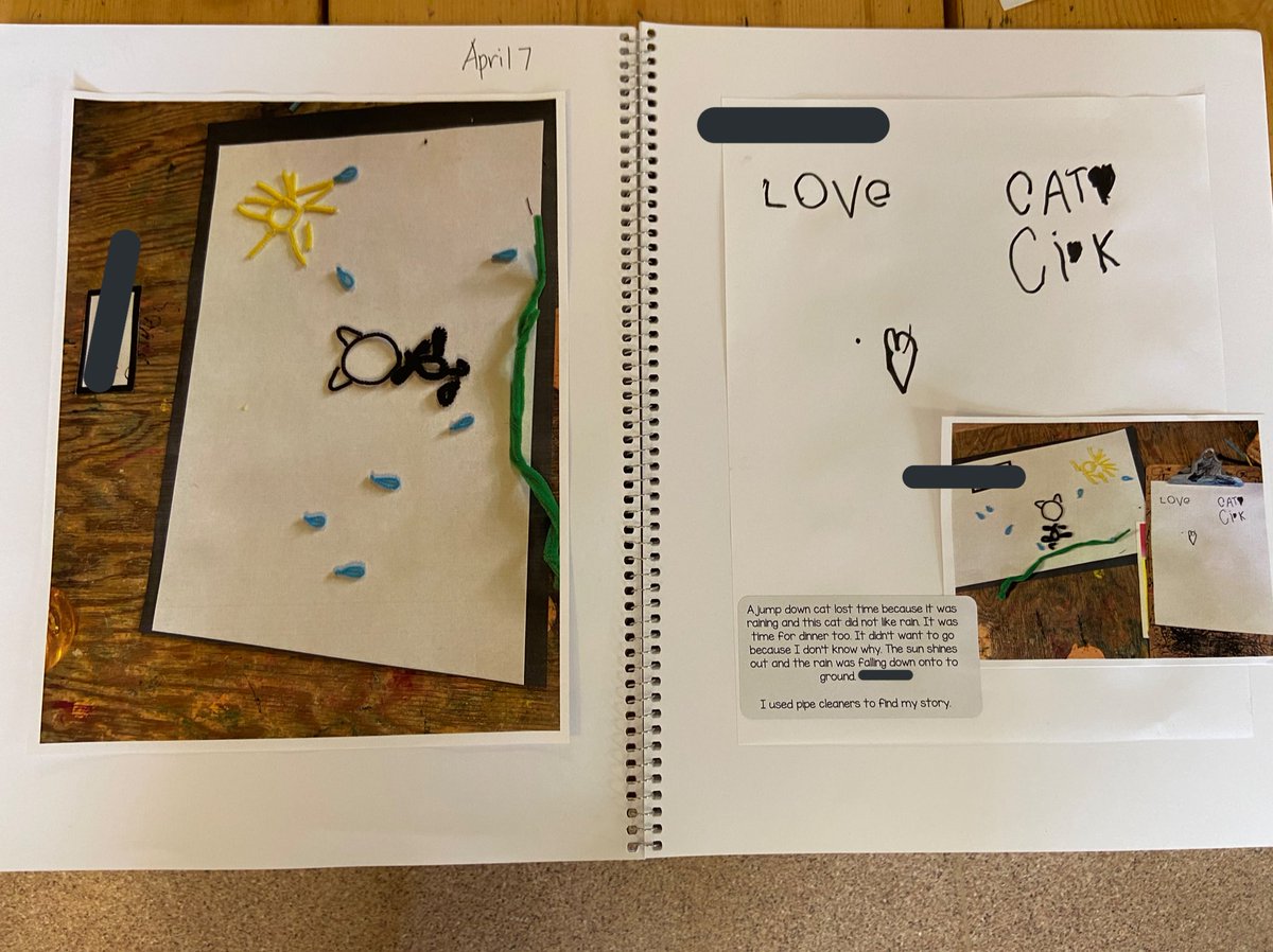 Using the arts to find out stories during #storyworkshop. What material inspires a story idea for you? How will you use your art material to share your ideas? #sd37