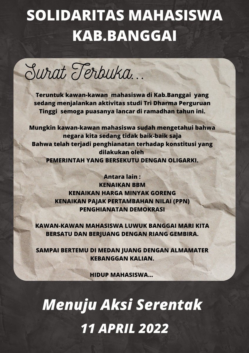AkramHakiim's tweet photo. Sampai bertemu di adipura
#DukungMahasiswaMelawan https://t.co/2OwmwF87AJ