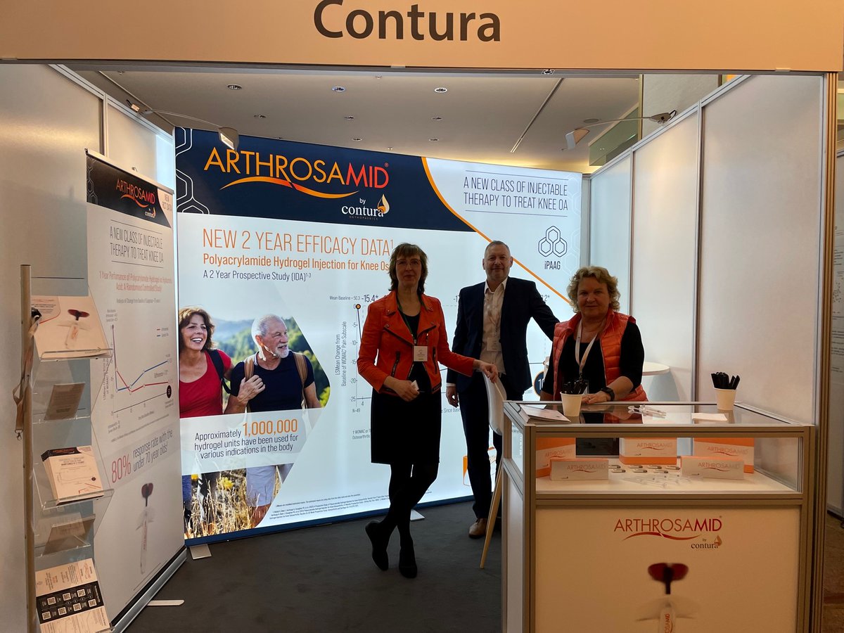 ConturaLtd's tweet photo. Introducing a new class of injectable therapy to treat knee osteoarthritis #iPAAG #Arthrosamid
We are here at OARSI conference and come and find out more about the first patient cases in the UK.
#kneepain #newdata #osteoarthritis #orthopaedics # #research https://t.co/qMoJdf8nhT