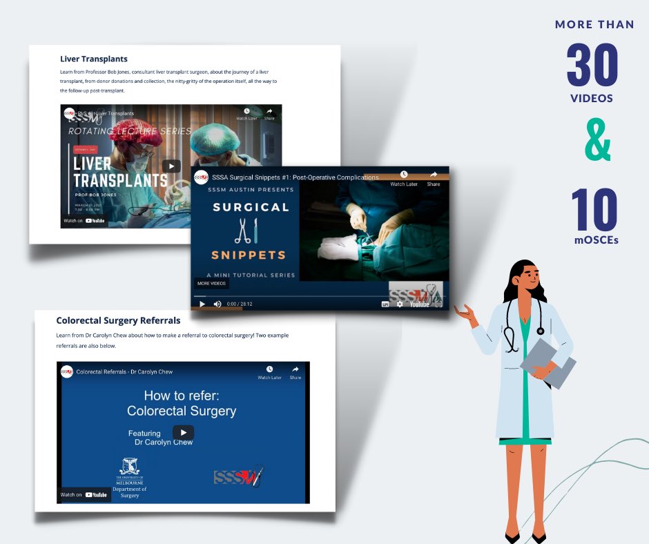 SSSMelbourne's tweet photo. Did you know that SSSM Members can access the @UniMelbMDHS Surgical Learning Portal for free? The Portal is full of amazing resources for those interested in surgery, such as notes, videos, lectures, OSCEs and more. Keep up to date at https://t.co/m4D1laXv69! https://t.co/UxnMQI7fUL
