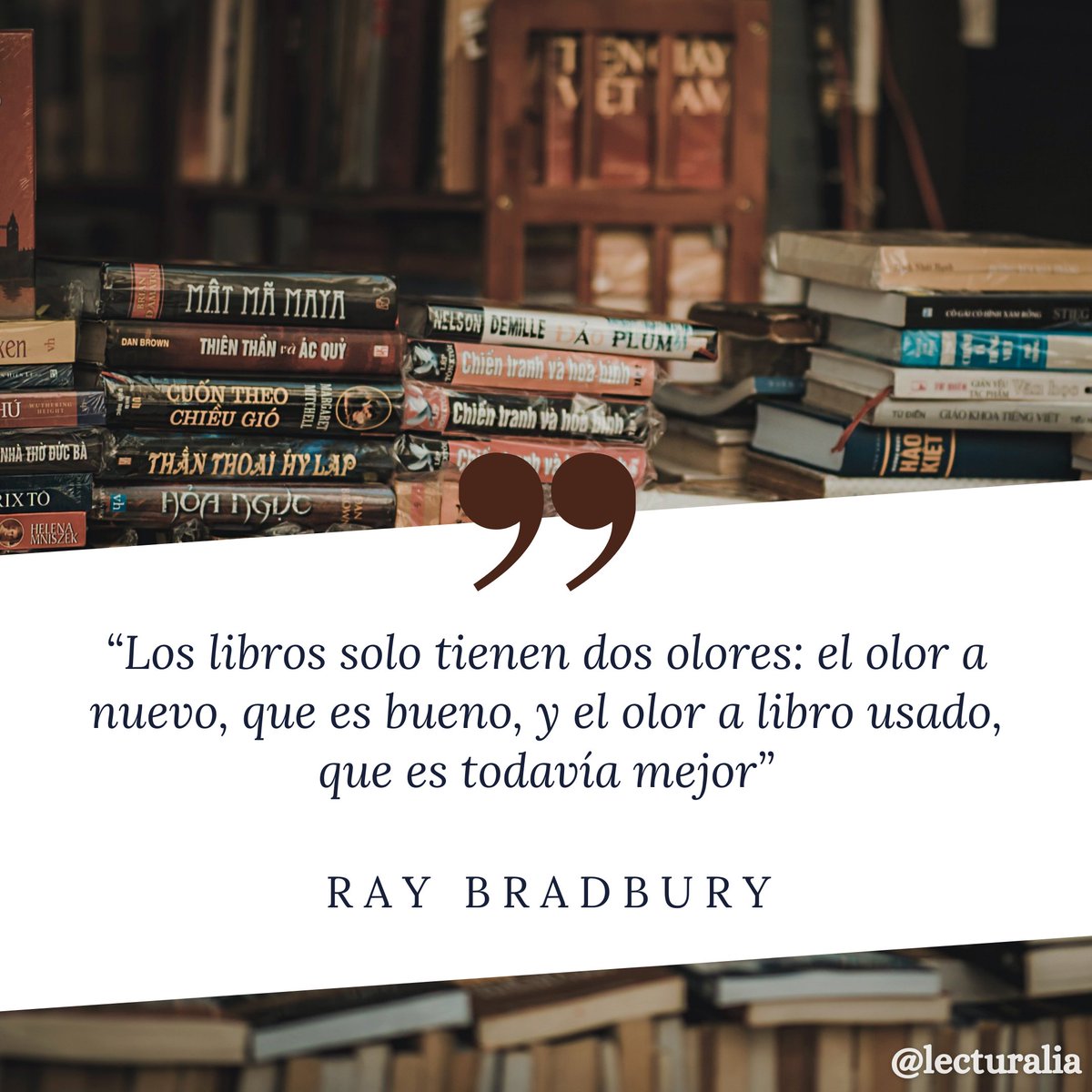 Lecturalia's tweet photo. Y tú, ¿qué prefieres? ¿Olor a libro nuevo u olor a libro usado? 📚 https://t.co/YEghruc1Y5
