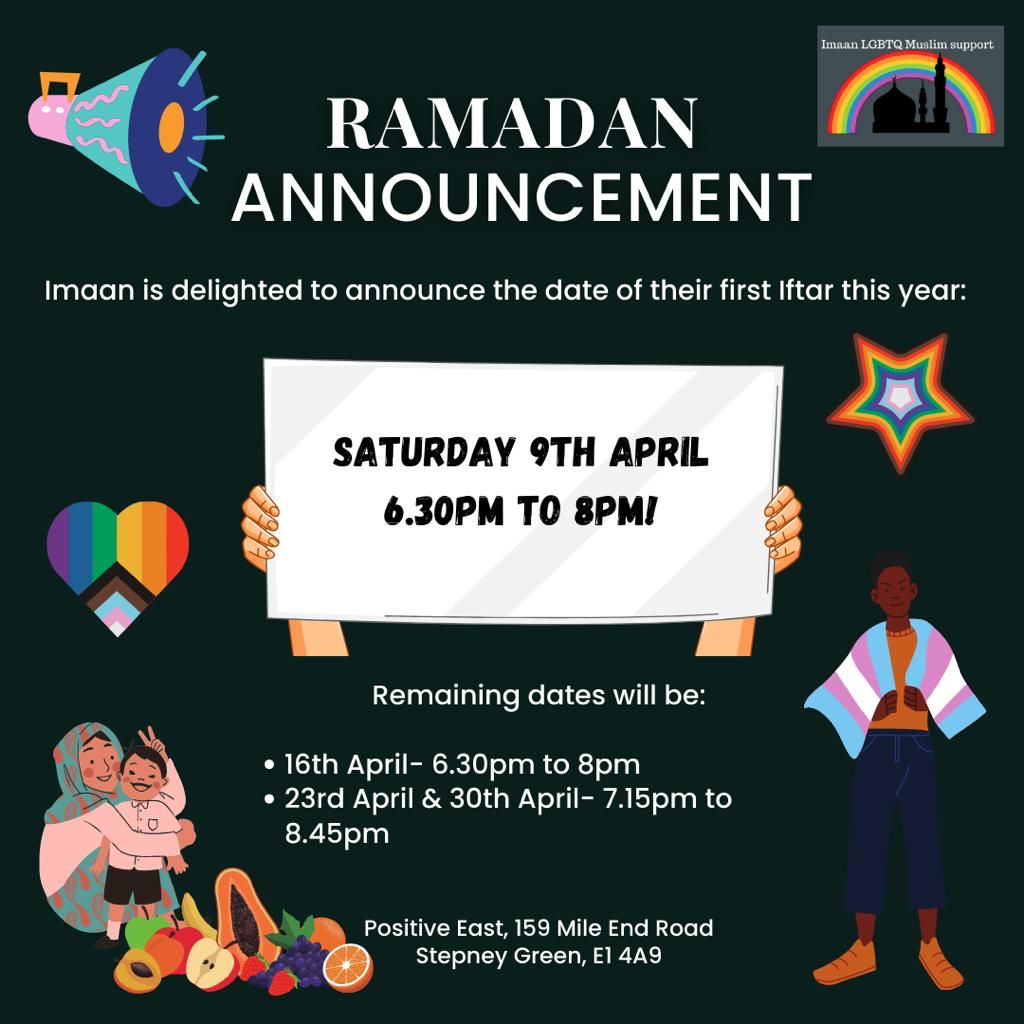 Join us tomorrow evening to break fast 🌈🙌🏾