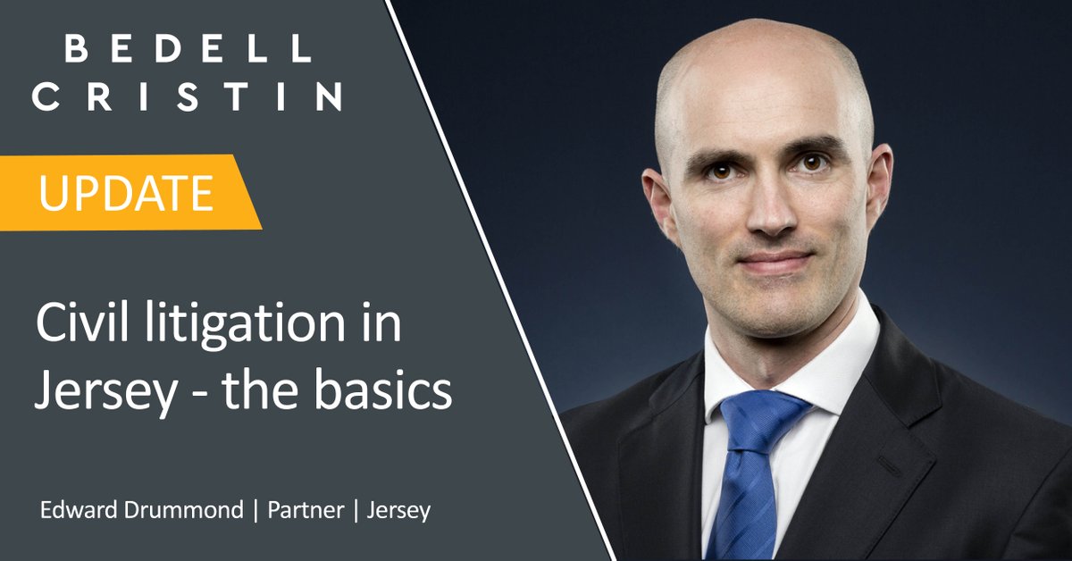 Edward Drummond has released an update to a basic guide to civil litigation in Jersey. 

Read the full guide here: ecs.page.link/dRpv3 

#lawfirm #lawyerlife #offshorelaw #law #lawyer #legaladvice #litigation #disputeresolution #jersey #channelislands
