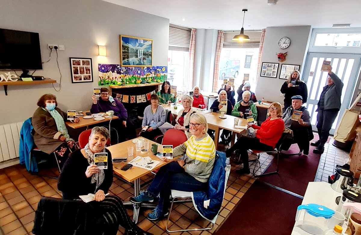 ObanPol's tweet photo. Yesterday, members of #HopeKitchen in Oban became "Scam Savvy" after their fraud awareness input.  

#HopeKitchen now say ....

✋️ STOP before you give out any details 
🧐 CHALLENGE the caller 
🤗 PROTECT your money and look out for each other! https://t.co/IL0exlAulT