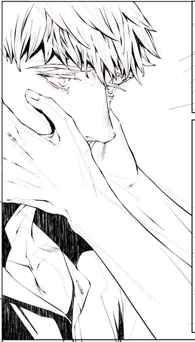 シャングリラ16話の線画入りました。今日はアポロばっか描いてました。 