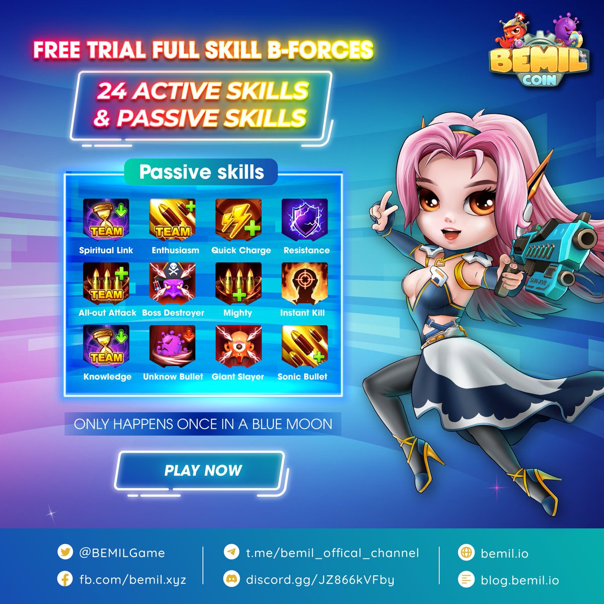 🎉 Bemil brings you the best experience ever: a free trial of full skill B-Forces. 
Let's find out which amazing skills will be unlocked for free 👉 facebook.com/bemil.xyz/post…
♨️  Join Bemil's discord now to discuss and explore more about Bemil discord.gg/JZ866kVFby