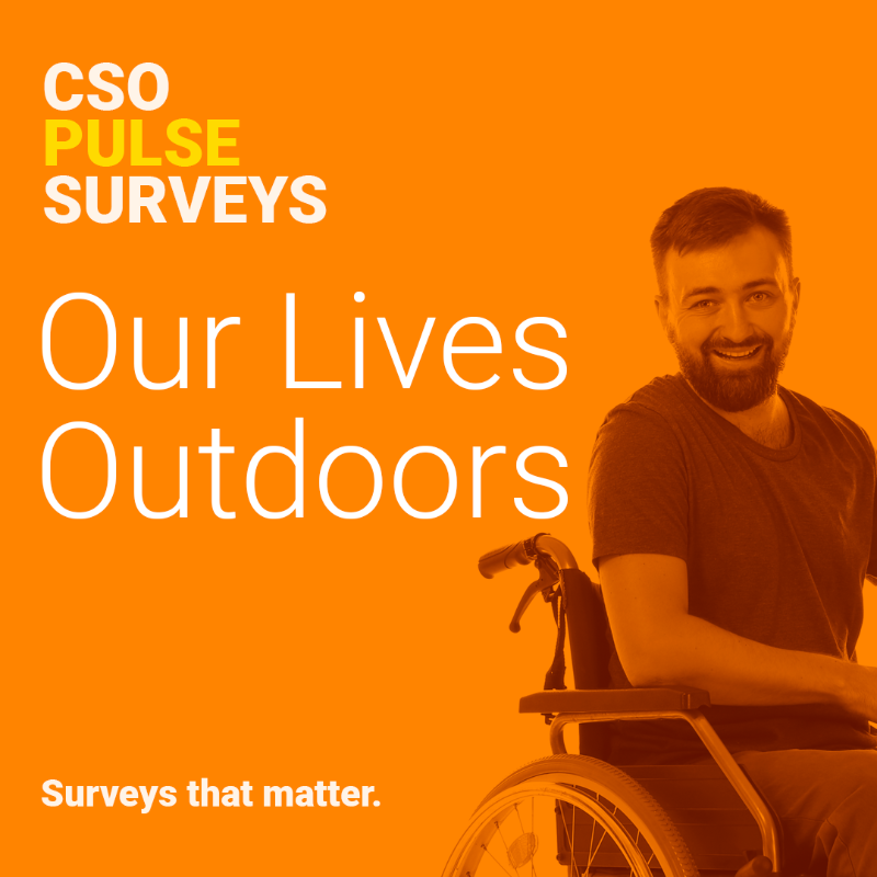 CSOIreland's tweet photo. 𝗢𝘂𝗿 𝗟𝗶𝘃𝗲𝘀 𝗢𝘂𝘁𝗱𝗼𝗼𝗿𝘀 survey will help us to document the positive impacts that gardens, parks, countryside, beaches &amp; wildlife have on our wellbeing. Tell us how you connect with outdoor spaces and how it makes you feel in our short online Pulse Survey.
#CSOTakePart