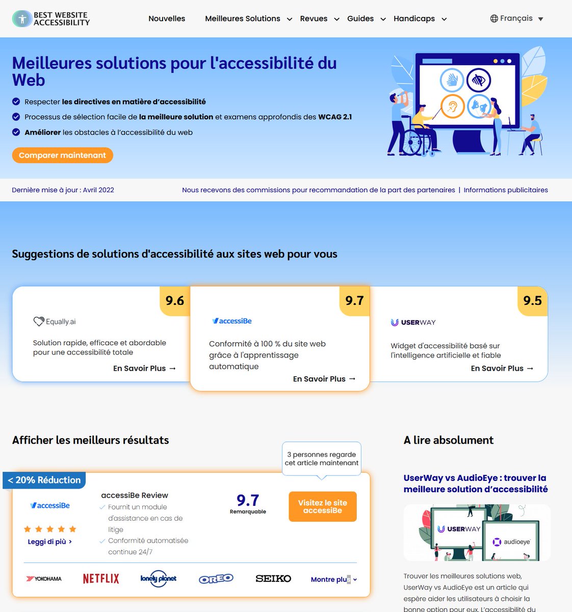 Des raclures sans scrupules tentent de faire la poche des propriétaires de sites ignorants sur le dos des personnes handicapées. On touche le fond.