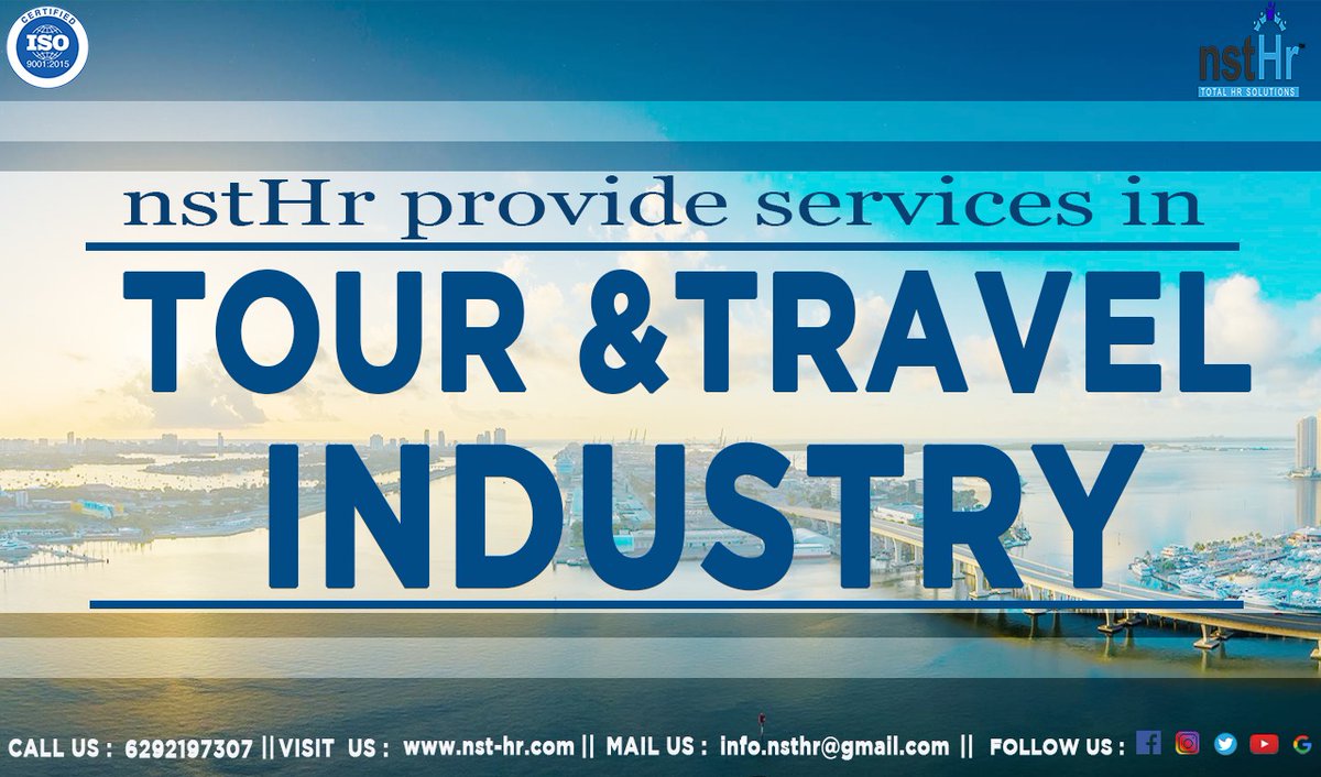 hr_nst's tweet photo. 🔹We at nstHr offer a customized &amp; readymade recruitment process to our clients in the Tour &amp; Travel Industry 
#tourism #tourandtravel #Tourismindustry #recruiting  #recruitment  #hiring  #jobs #jobsearch  #employment #JobOpening #serviceconsultant #newjob  #careers #placements https://t.co/cnS0HeO4SQ