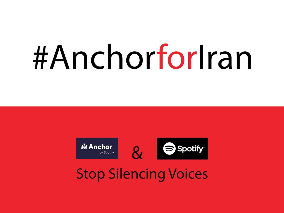 ZohaZokaei's tweet photo. @anchor has blocked all Iranians from accessing its services. We, a group of international podcasters, are calling on Anchor to revise this decision. Support us in holding Anchor accountable for silencing voices of Iranian people by signing this petition: https://t.co/XATClBDATR https://t.co/sEZAAVgWx6
