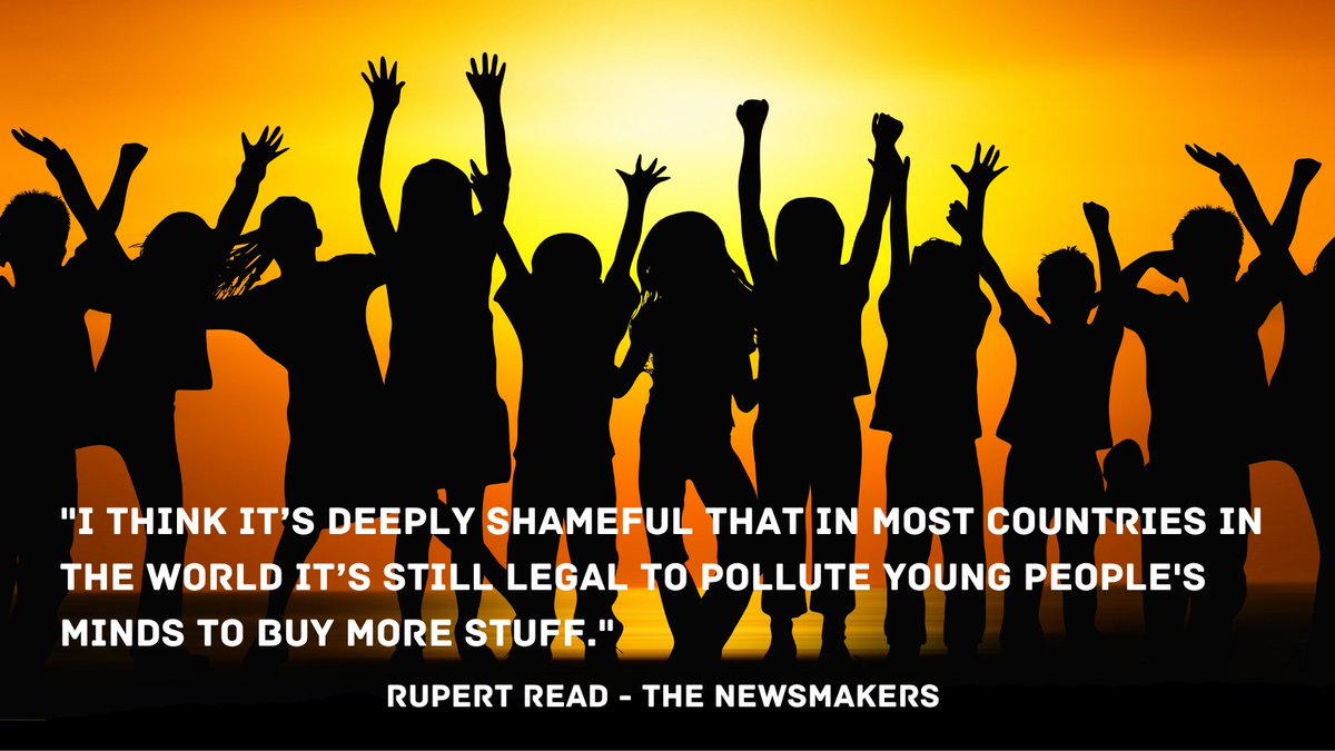 GreenRupertRead's tweet photo. Where to start on challenging consumerism? How about banning adverts targeting our children? I talk about this (and more) with Andrea Sanke on
@The_Newsmakers. Skip to 12 minutes in for this part.
#parentsforafuture #ClimateCrisis
https://t.co/d3b0vqwr3R https://t.co/M1sxHNem1W