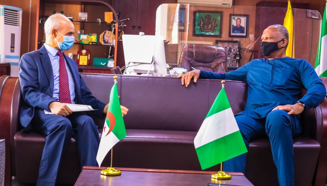 GeoffreyOnyeama's tweet photo. Received the Algerian Ambassador to Nigeria, Hocine Latli. Discussed bilateral issues.
@NigeriaGov @Algeria_MFA https://t.co/eyekMVpFEx