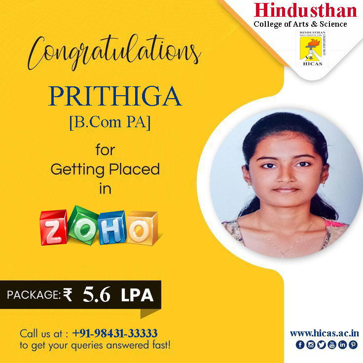 Hindusthan Educational Institutions on X: Hindusthan College of Arts and  science (Coimbatore). Proud Moment of HICAS. Congratulations to our  students of B. Com PA who got placed in SKOLAR (SKLR EDTECH PVT