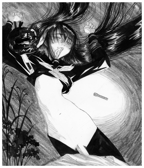 4コマめです。インクとえんぴつの合体技をときどき試しているのですが、どうも思い通りな絵になりません。どうしたものか。あ、ディパックのショルダーベルトを塗り忘れてる。 