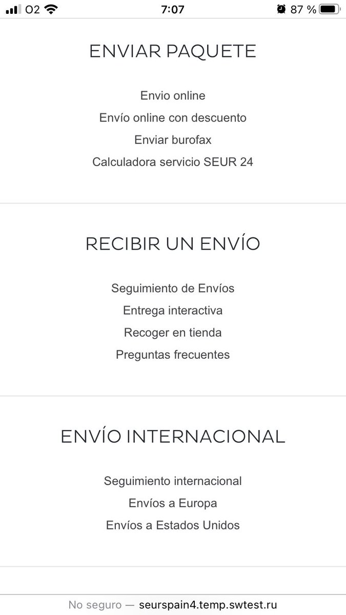 JALopezRomero's tweet photo. @SEUR_responde @SEUR #ATENCION #phising desde #Rusia en su nombre. https://t.co/xUEQeyZTwp