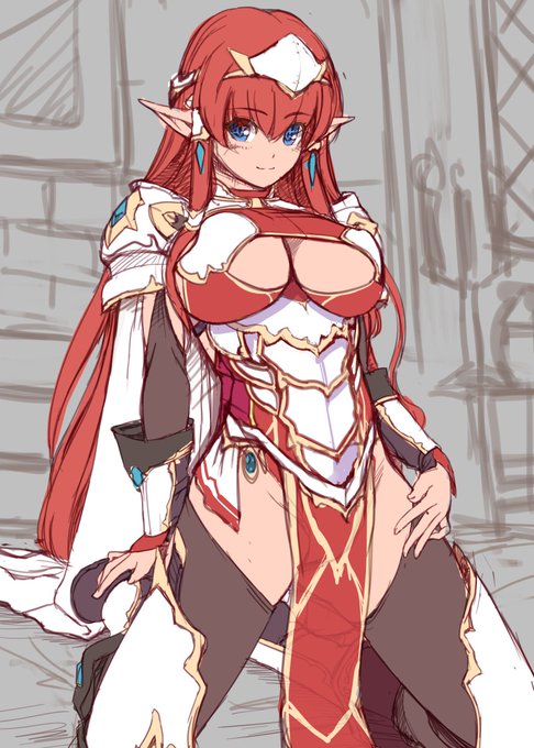 鎧を足してみる。下乳隠しはいらないかも。 