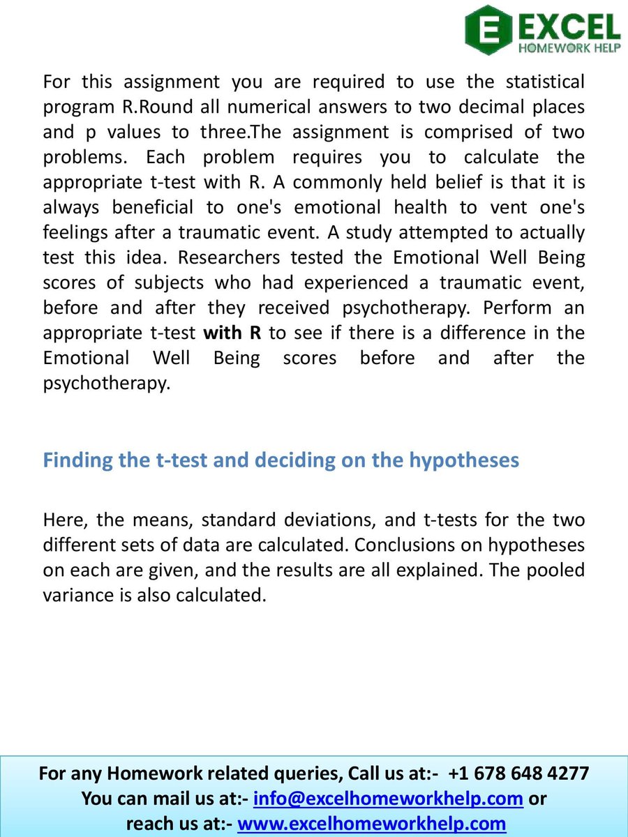 excelhwhelp's tweet image. I am Bryson J. I am a R Assignment Expert at excelhomeworkhelp.com. I hold a Master's in Statistics, from Wisconsin, USA. I have been helping students with their assignments for the past 9 years. I solved assignments related to R.
Visit flic.kr/s/aHBqjzJMLe