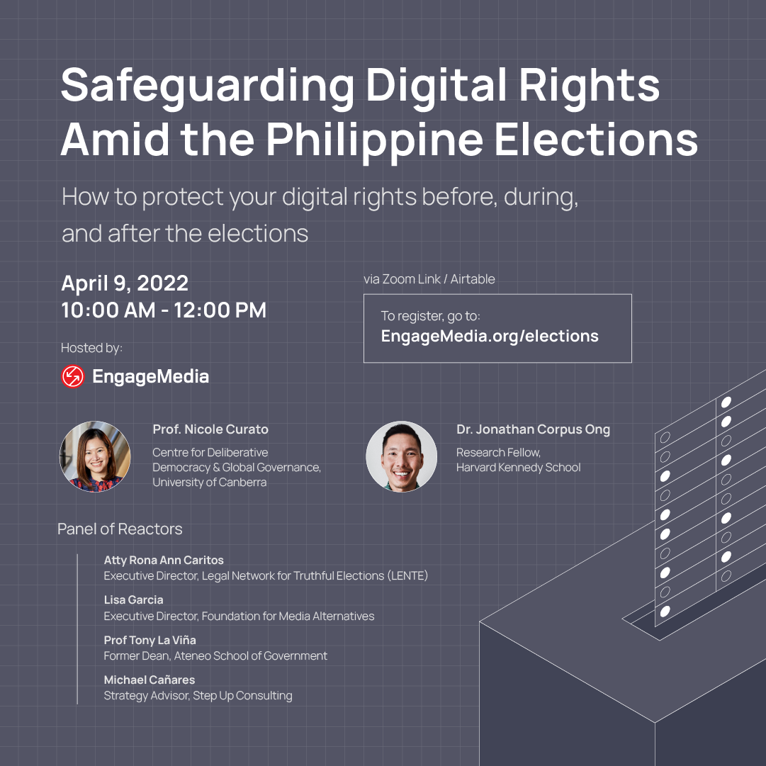EngageMedia's tweet photo. This online event is free and open to the public! To save your spot, register here: https://t.co/OQIX9V7vhq https://t.co/aWvPdraa1k
