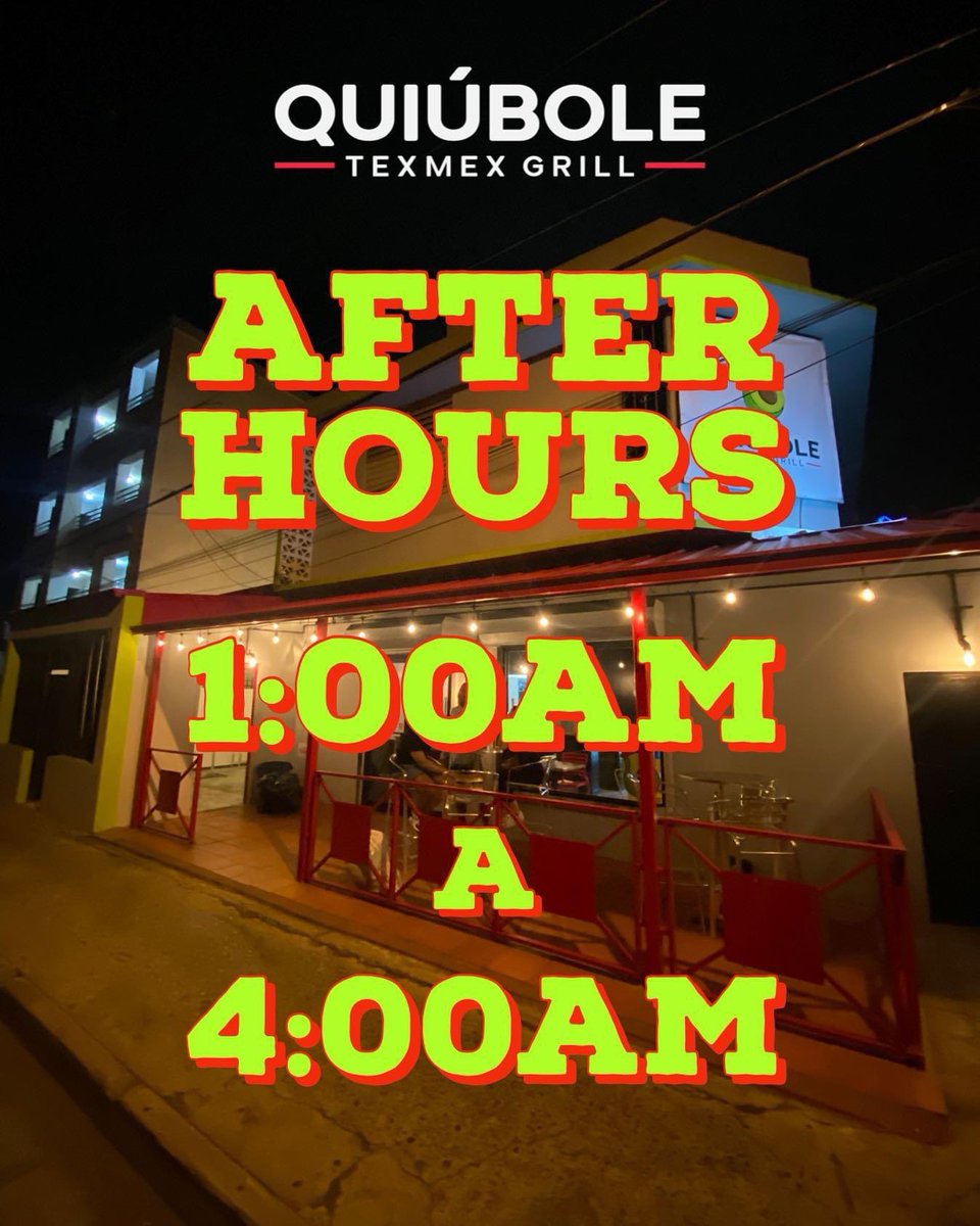 ¡We are back!

Jueves de Quiúbole, after night munchies🌙 

Abiertos de 1:00am-4:00am

¡Los esperamos!
