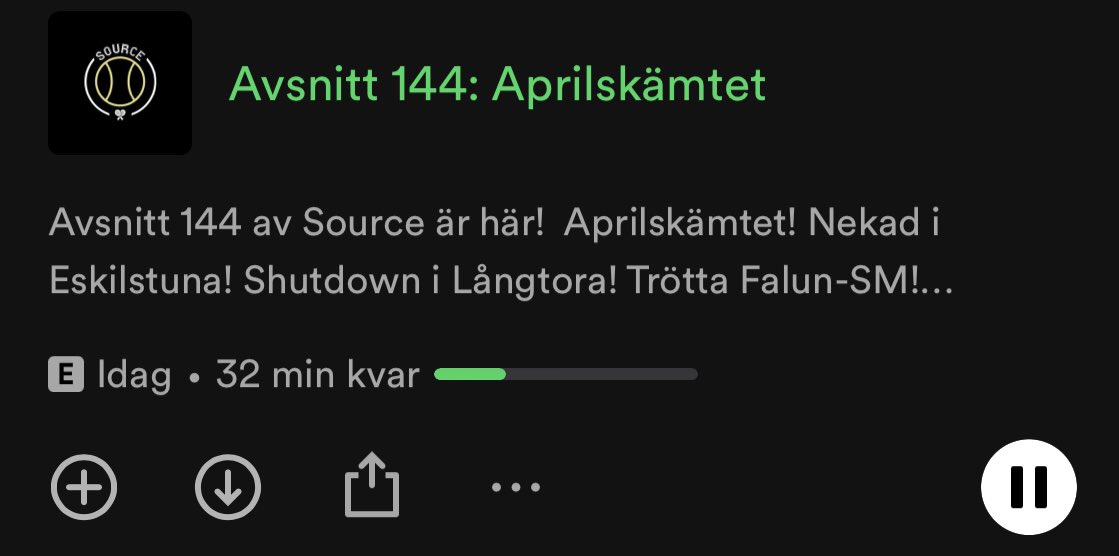 tennisportalen's tweet image. Avsnitt 144 av Source är här!

Aprilskämtet! Nekad i Eskilstuna! Shutdown i Långtora! Trötta Falun-SM! Kyrgios på gruset! Big Mikes form! Kommande Fed Cup! Kommande Junior SM! Thomas Alm!

Mycket nöje!