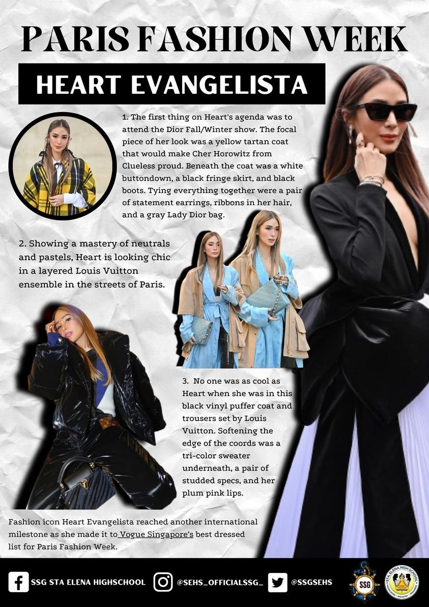 SSLGSEHS's tweet photo. "I don't do fashion. I am fashion."
Here are some of Heart Evangelista's most memorable looks from Paris Fashion Week 2022.
#WisdomWednesday #SSGSEHS https://t.co/vsrtlTscVU