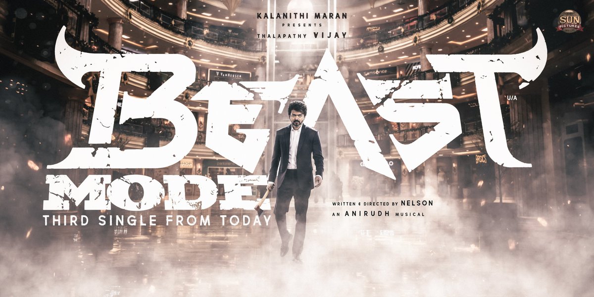 sunnewstamil's tweet photo. #BeastModeON | பீஸ்ட் திரைப்படத்தின் 3வது பாடல் இன்று மாலை 6 மணிக்கு வெளியாகும் என படக்குழு அறிவிப்பு
#SunNews | #Beast3rdSingle | #BeastMovie | @actorvijay | @Nelsondilpkumar https://t.co/Re26ayWw4h