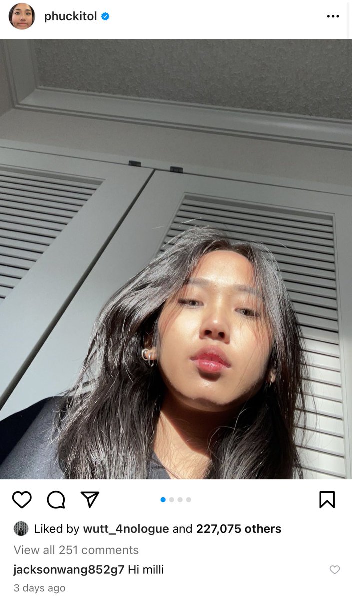 มิลลิช่วงนี้ชีมาว่ะ ฮอตเว่อล่าสุดแจ็คสันคือฟอลไอจีนะแล้วเม้นทักก่อนด้วย คือยังไงคะฟีทมั้ย ทำเพลงด้วยกันมั้ยยังไงงงง!!????