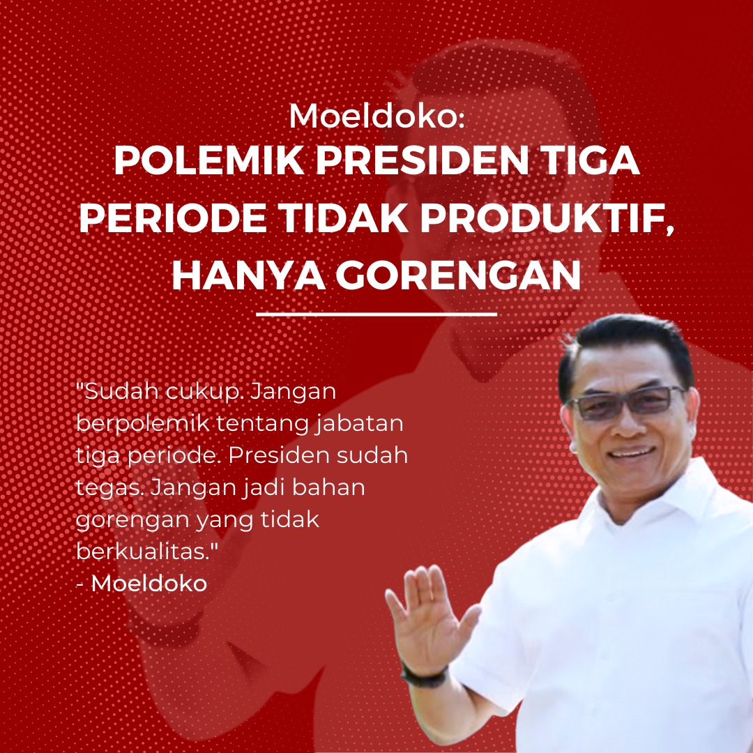 KSP Moeldoko memastikan pemerintah berpikir ke depan untuk kemajuan bangsa, fokus bekerja utk rakyat, sedangkan polemik Presiden 3 periode mrpkan hal yg tdk produktif, hanya bahan gorengan yg tdk berkualitas. @Dr_Moeldoko @KSPgoid #MoeldokoBentengNKRI kompas.tv/article/277431…