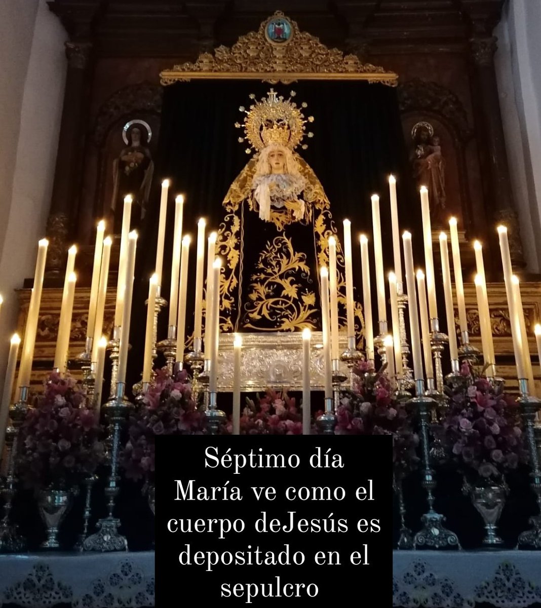Viernes de Dolores. 
María ve como el cuerpo de Jesús es depositado en el sepulcro.
Función principal a la 21:00h