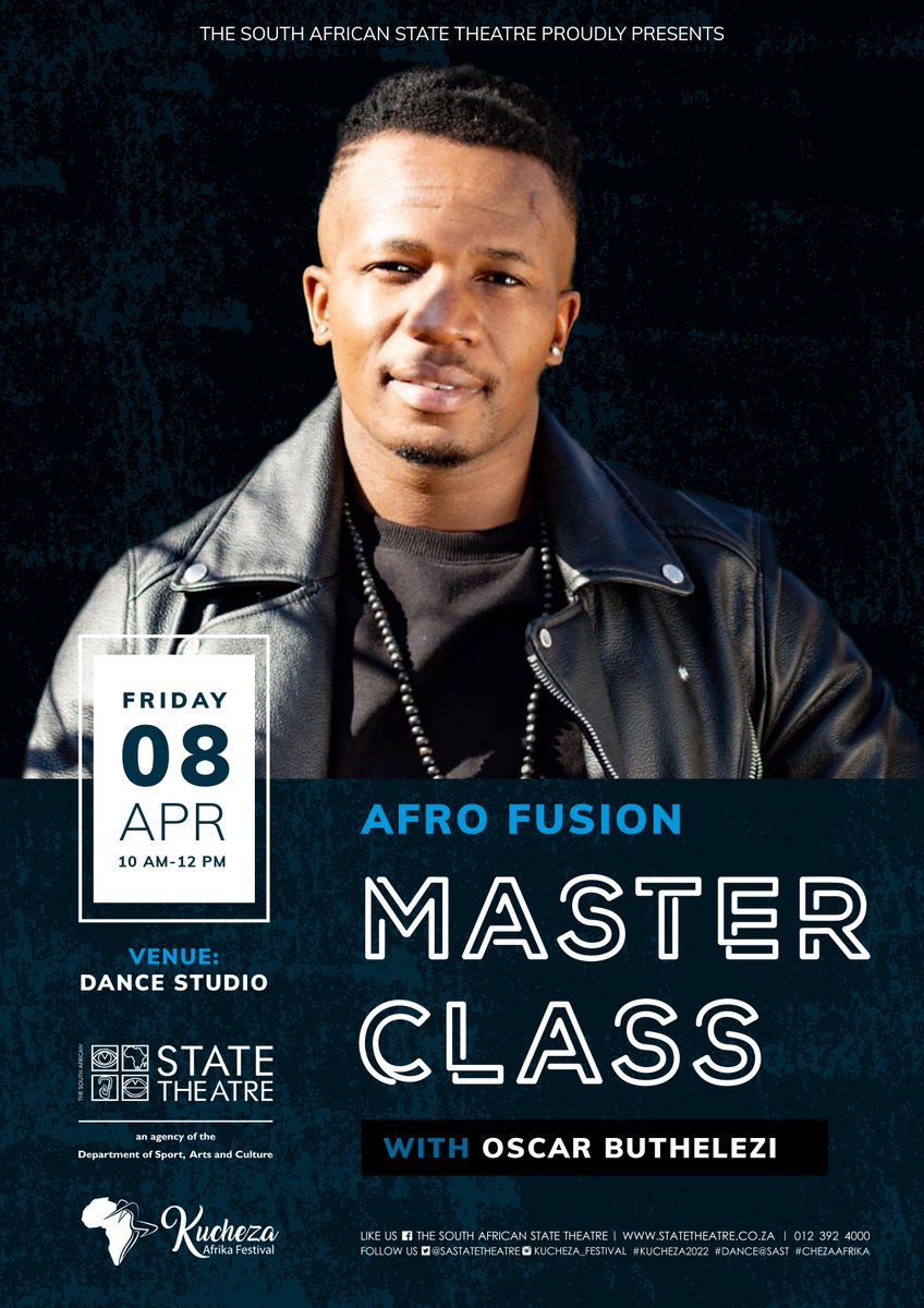 sastatetheatre's tweet photo. #KuchezaAfrikaFestival Day 8/10 📆 08 April.
- Afro fusion masterclass with Oscar Buthelezi 10am
🚨Last Shows👇
- SIVA  6pm
- ENCRYPTION 7pm
- DIGGING IN THE NIGHT 8pm
Read more: https://t.co/Kt9QgUASmY https://t.co/FSe0BtbWYB