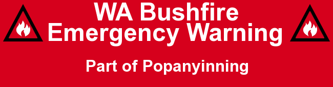 EWNAlerts's tweet photo. WA Bushfire Emergency Warning for Part of Popanyinning. #bushfire #fire #ausfires #ewnalerts #wildfire #WA #wafires https://t.co/SbPOXP92ws https://t.co/CDO4iv9Q5y