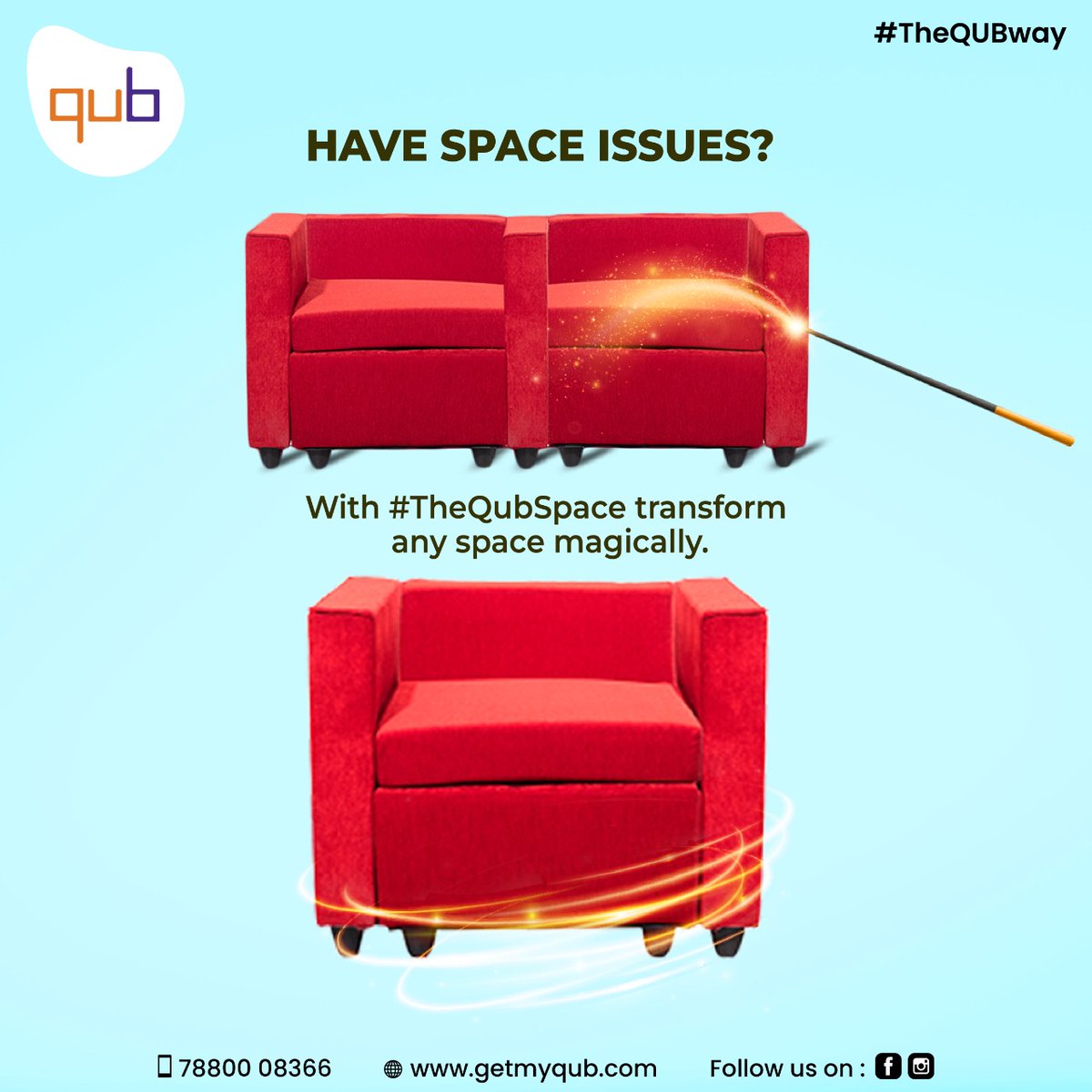 getmyqub's tweet photo. Planning to buy stylish &amp; portable Sofa Sets for your house/office, and don't have enough space to fit a big one?
End your search right today, and let #TheQubSpace take over and reign your beautiful home spaces.
 #homefurnishings #qubindore #indore #portablesofa #sofadesign https://t.co/U15jQOacCC