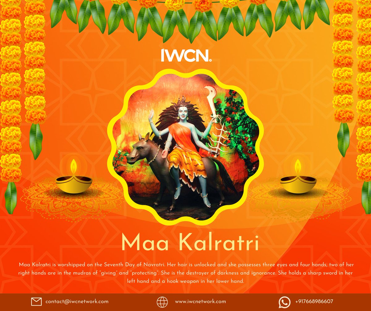 iwcnechno's tweet photo. May the great Maa Kalratri provide you with the strength, wisdom, and courage to overcome all obstacles in life. 

Have an auspicious Navratri.
.
.
#iwcn #iwcnetwork
.
.
.
#navratri #maakalratri #maadurga #navratrifestival #jaimatadi #navratri2022 #software #webdesign https://t.co/6LWBLpyVl7