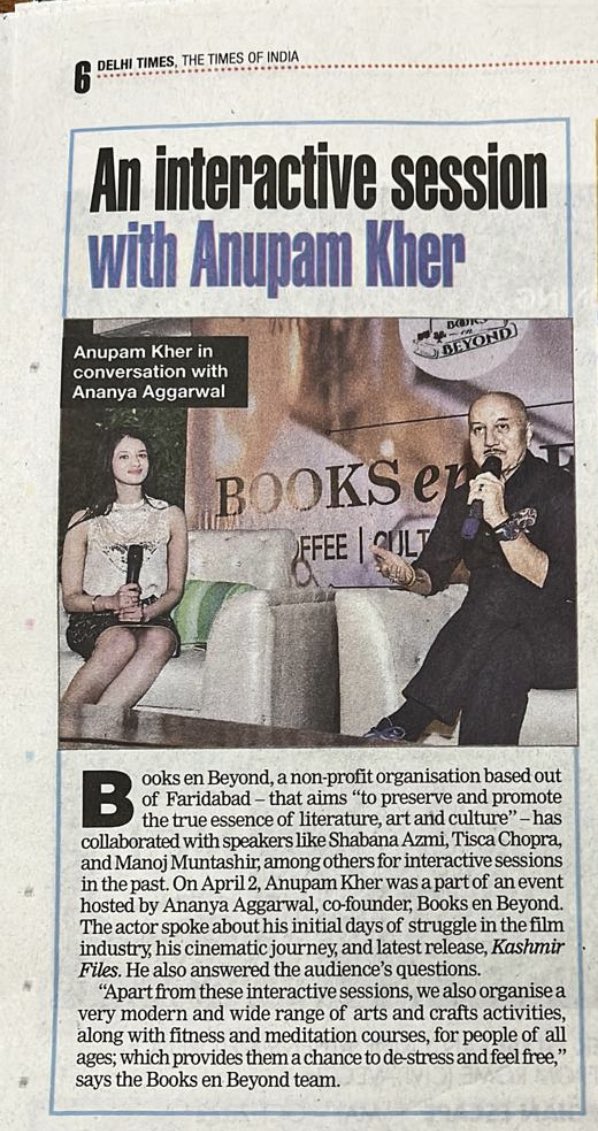 Coverage by <a href="/DelhiTimesTweet/">Delhi Times</a> 🙏🙏<a href="/AnupamPKher/">Anupam Kher</a>
