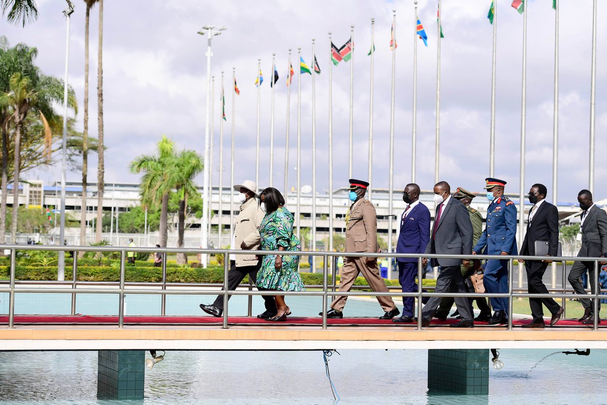 KagutaMuseveni's tweet photo. I have arrived in Nairobi, Kenya for the Signing Ceremony of the Treaty of Accession to the East African Community by the Democratic Republic of Congo. https://t.co/4DSKGRltWD