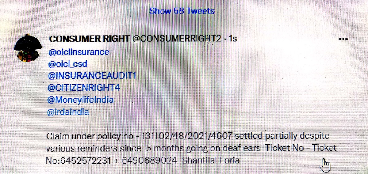 CONSUMERRIGHT2's tweet photo. @oiclinsurance 
@oicl_csd 
@MediAssistIndia 
@INSURANCEAUDIT1 
@MoneylifeIndia 
Crows are more black in Oriental Insurance &amp; Mediassist  TPA - Shantilal Foria  - 131102/48/2021/4607 - Vaishali Kadam BM &amp; Mediassist despite clear case - refusing to settle claim even after 6 months https://t.co/HPdZvVq3UO