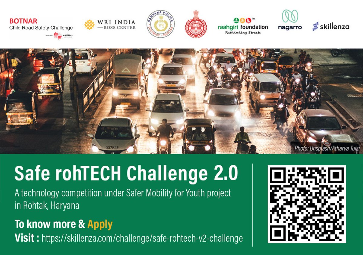 #सडक़ सुरक्षा के लिए युवा चैलेंज पर दें अपने सुझाव-पुलिस अधीक्षक <a href="/udai_meena/">Udai Singh Meena, IPS</a> 
अच्छे सुझावों पर दिए जाएंगे पुरस्कार
इसके लिए skillenza.com/challenge/safe… के लिंक पर क्लिक कर स्वयं को पंजीकृत करे
.
<a href="/WRIIndia/">WRI India</a> <a href="/cmohry/">CMO Haryana</a> <a href="/DGPHaryana/">DGP Haryana Police</a>  <a href="/DiprHaryana/">DPR Haryana</a> <a href="/nsvirk/">Navdeep Virk IPS</a>