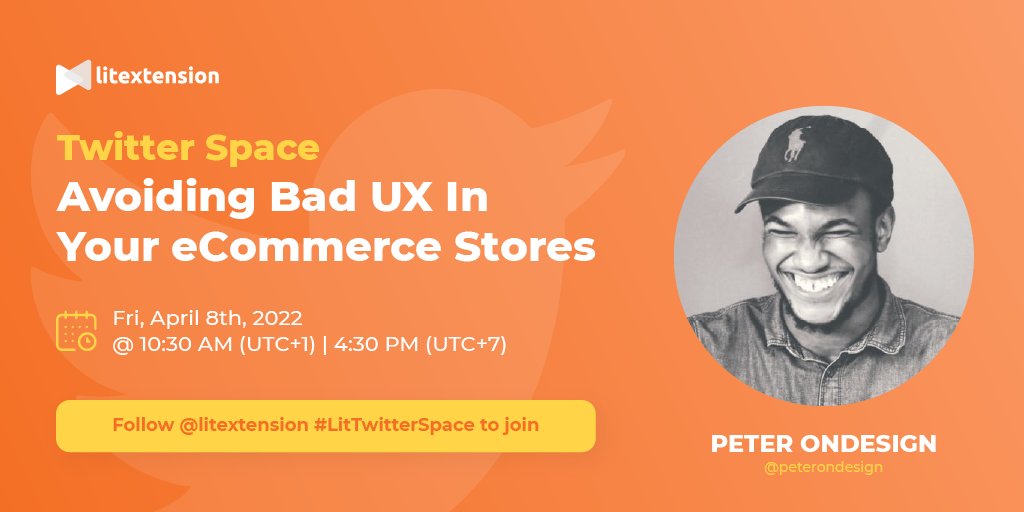 1 Hour Left til our Twitter Space: Bad implications of UX? 😎

Would love YOU to join us in this session with <a href="/peterondesign/">Peter ✨</a> - Senior UX Designer ✨

#LitTwitterSpace #LitExtension #uxdesign #webdesign #TwitterSpaces 

x.com/litextension/s…
